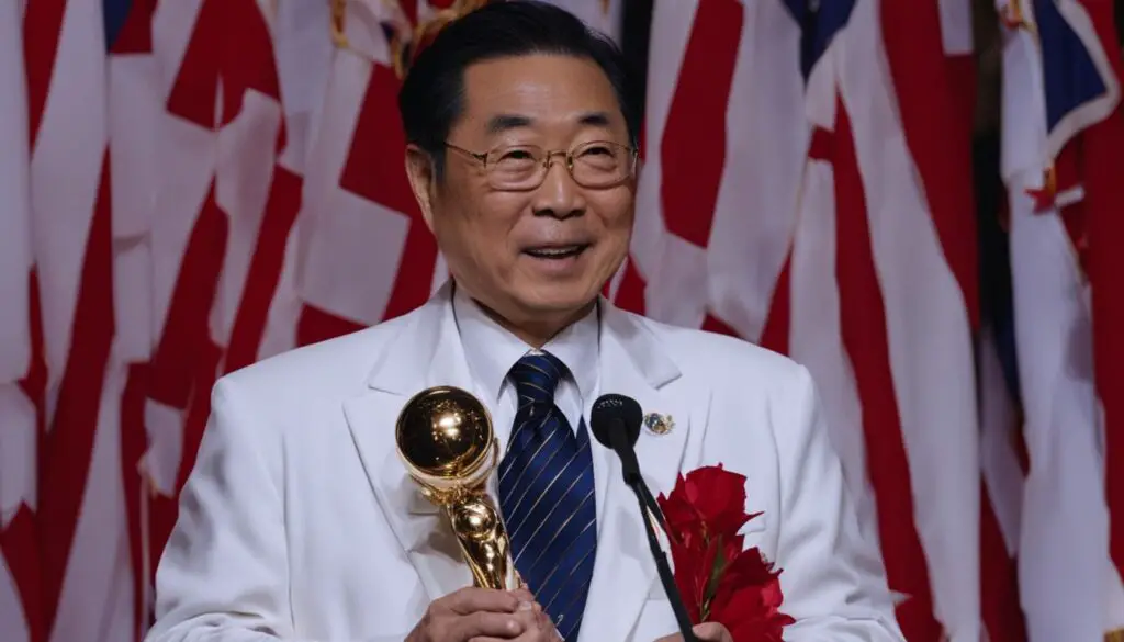 Dr. Shigeaki Hinohara receiving an award